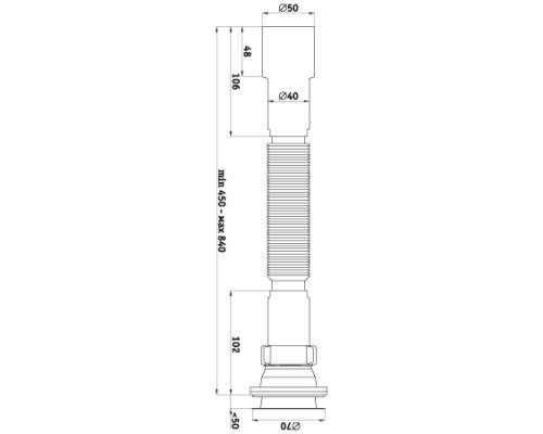 АНИ Гофросифон 1 1/2x40/50 (450 - 840мм) (1/60)