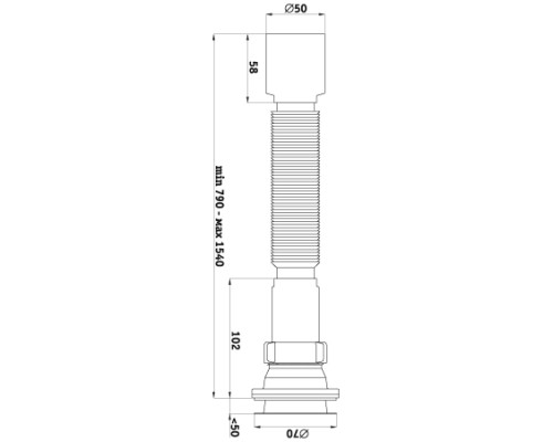 АНИ Гофросифон удлиненный 1 1/2x50 (790 - 1540мм) (1/50)