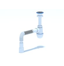 АНИ Сифон с гибкой трубой 40х40х50 разборная горловина  1 1/2x40 (1/30)