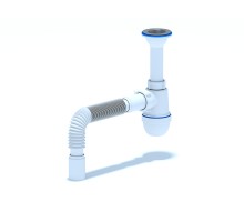 АНИ Сифон с гибкой трубой 40x40 неразборная горловина  1 1/2x40 (1/35)