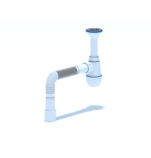 АНИ Сифон с гибкой трубой 40х40х50 неразборная горловина  1 1/2x40 (1/30)