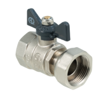 Кран шаровой для воды с накидной гайкой 3/4 вн-вн, бабочка	(12/120) (AQualink)