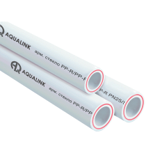 Труба PN25 25 х 4,2  арм. стекловолокном  для отопления 2 м (AQUALINK 50)