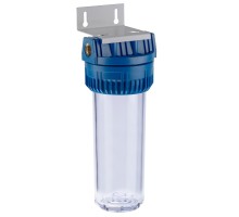 Корпус AQUA FP3 10" SL, 1/2"  (прозрачный для холодной воды (Италия), ключ, скоба)