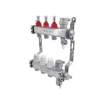 PRO AQUA Коллекторный блок с расходомерами и автоматическими воздухоотводчиками 12 выходов, 680 мм, 1 x 3/4