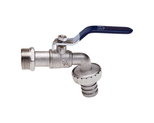 Кран шаровой водоразборный под шланг 3/4 Wh ручка ECO (120/10)