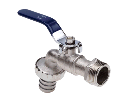 Кран шаровой водоразборный под шланг 3/4 Wh ручка ECO (120/10)