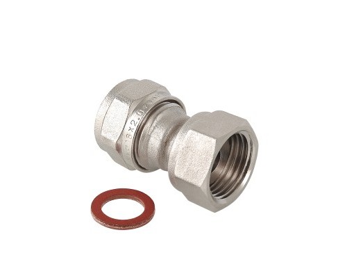 Соединитель обжимной с накидной гайкой 16х1/2" VTm.322.N.001604