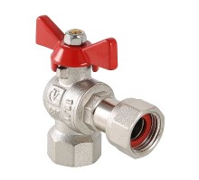 Кран шар. BASE угловой с накидной гайкой 1/2" вн.-вн. (15/60) VT.266.N.0404