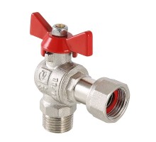 Кран шар. BASE угловой с накидной гайкой 1/2"х3/4" нар.-вн. (15/60) VT.267.N.0405