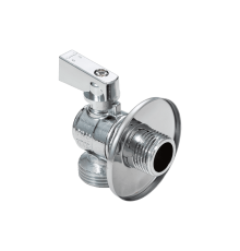 Кран шаровой для воды угловой для бытовых приборов с отражателем 1/2х3/4 нар-нар, ручка-флажок, AQUALINK