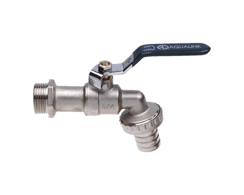 Кран шаровой водоразборный под шланг 3/4 Wh ручка (AQualink 40/5)