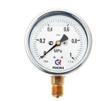 Манометр TM520P Dy 100 с нижним подкл. из нерж.стали 1/2", 0-10 бар  TM-520P.0410