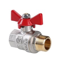 Кран шар. BASE, рукоятка бабочка 1/2" вн.-нар. (12/192) VT.218.N.04