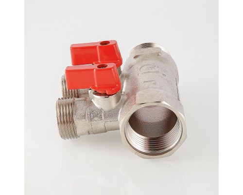 Коллектор с отсекающими кранами, 1"х3 вых. Евроконус 3/4 (1/20) VTc.580.NE.0603