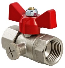 Кран шаровой для подключения  манометра, 1/2"вн. -1/4"вн. (10/160) VT.807.N.0402