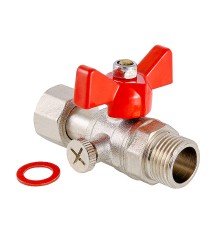 Кран шаровой для подключения  манометра, 1/2"нар -3/8"вн. (9/144)  VT.806.N.0403