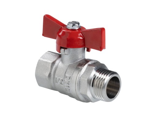 Кран шаровой СТАНДАРТ, ГОСТ, рукоятка бабочка 1/2", вн.-нар. (PN40) VT.123.N.04 Кран шаровой СТАНДАРТ, ГОСТ, рукоятка бабочка 1/2", вн.-нар. (PN40) VT.123.N.04