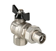 Кран шар. PERFECT угловой с полусгоном 1/2" вн.-нар. (8/48)  VT.328.N.04