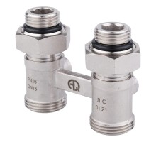 Узел нижнего подключения радиатора Н-образный прямой 1/2" нар х 3/4" нар (евроконус) (AQUALINK 60/6)