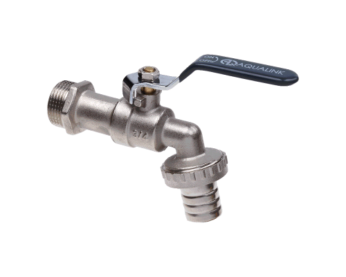 Кран шаровой водоразборный под шланг 1/2 Wh ручка (AQualink 100/10)