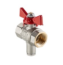 Кран шаровой с патрубком под датчик температуры вн.-вн. с рукоятка-бабочка DN20, PN40, 3/4" (ГОСТ) VT.247S.N.05