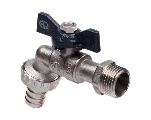 Кран шаровой водоразборный под шланг 3/4 Wh бабочка (AQualink 80/10)
