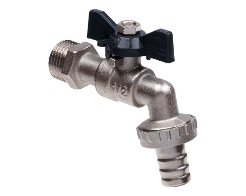 Кран шаровой водоразборный под шланг 1/2 Wh бабочка (AQualink 100/10)