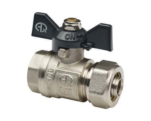 Кран шаровой для МП труб F 1/2x20 B гайка-цанга бабочка (AQualink)