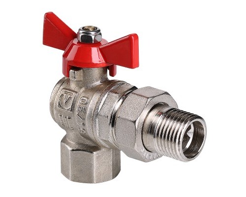 Кран шар. BASE угловой с полусгоном 1/2" вн.-нар. (8/96) VT.228.N.04