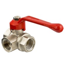 Кран шар. трехходовой, тип L 3/4" вн.-вн.-вн. (4/48) VT.360.N.05