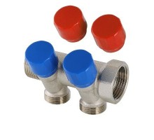 Коллектор с регул. вентилями, 3/4"х2 вых. 1/2" нар. (/30) VTc.560.N.0502