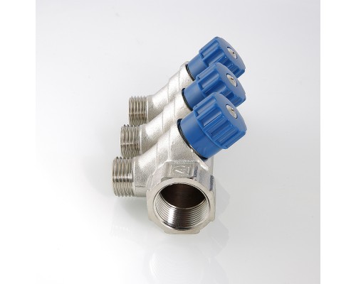 Коллектор с регул. вентилями, 3/4"х3 вых. 1/2" нар. (/25) VTc.560.N.0503