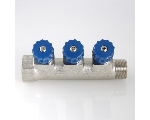 Коллектор с регул. вентилями, 3/4"х3 вых. 1/2" нар. (/25) VTc.560.N.0503