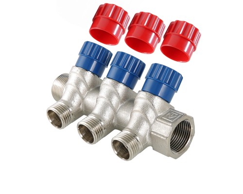 Коллектор с регул. вентилями, 3/4"х3 вых. 1/2" нар. (/25) VTc.560.N.0503