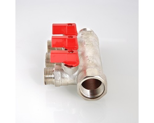 Коллектор с отсекающими кранами, 3/4"х3 вых. 1/2" нар. (/24) VTc.580.N.0503