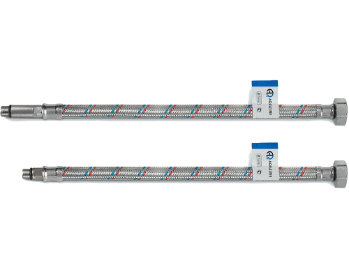 Подводка гибкая для смесителя 150 см (2 шт.) стальная гайка (AQUALINE 25)