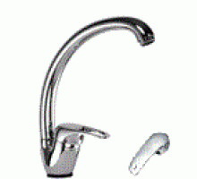 Смеситель «АМУР» для кухни «утка», латунь, шаровый, картридж 40 мм, под гайку (10)