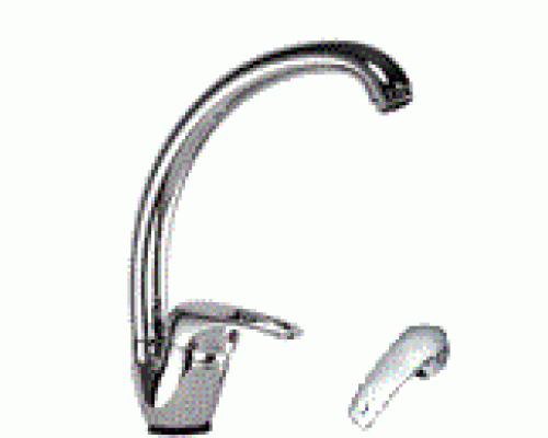 Смеситель «АМУР» для кухни «утка», латунь, шаровый, картридж 40 мм, под гайку (10)