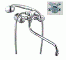 Смеситель «МИРАЖ» для ванны, латунь, 1/2", керамический, шаровое переключение, пластиковый маховик (12)