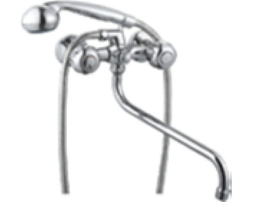 Смеситель «МИРАЖ» для ванны, латунь, 1/2", керамический, шаровое переключение, пластиковый маховик (12)