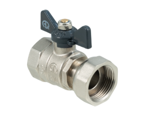 Кран шаровой с накидной гайкой 1/2 вн-вн, PN40, бабочка (AQualink)