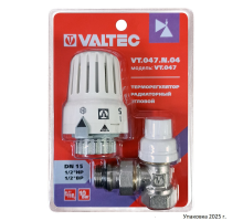 Клапан с термостатической головкой VALTEC, для рад. угловой 1/2"  VT.047.N.04