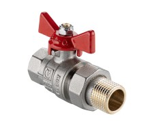 Кран шаровой BASE-ГОСТ  со сгоном с рукояткой-бабочкой вн.-нар. DN15, PN40, 1/2"	VT.227S.N.04