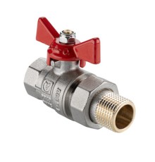 Кран шаровой BASE-ГОСТ  со сгоном с рукояткой-бабочкой вн.-нар. DN15, PN40, 1/2"	VT.227S.N.04