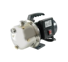 Поверхностный насос JS 100 садовый (750 Вт, Hmax-40м, Qmax-55 л/мин, корпус-нерж.сталь,  раб. колесо-латунь, с ручкой и кнопкой включения)