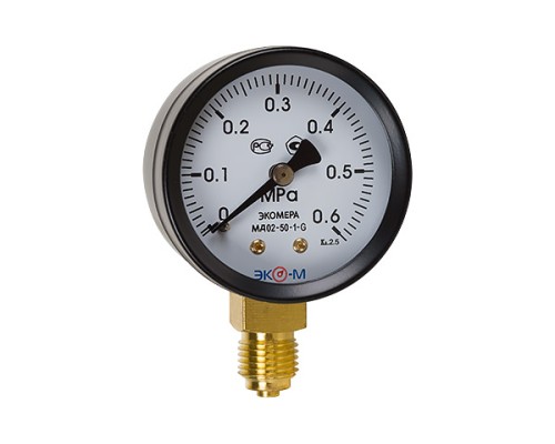 Манометр Экомера МД02-50мм 0..0,6МПа G1/4 Радиальный