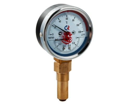 Термоманометр ТМТБ-31P Dy 80 с нижним подключением 1/2", 10 бар 0-120* (1/50) ТМТБ-31P.0410120
