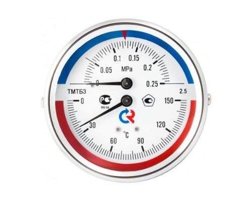 Термоманометр ТМТБ-31T Dy 80 с задним подключением 1/2", 6 бар 0-150* (1/50) ТМТБ-31T.0406150