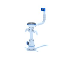 АНИ Сифон Ани Грот 3 1/2"* 40 с 2 отв. с/м с переливом мойки (1/10)